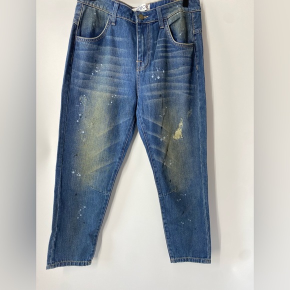 Wildfox Jeans Baggy Crop Paint Splattered  in Da Vinci SZ 26  NEW - Picture 7 of 12